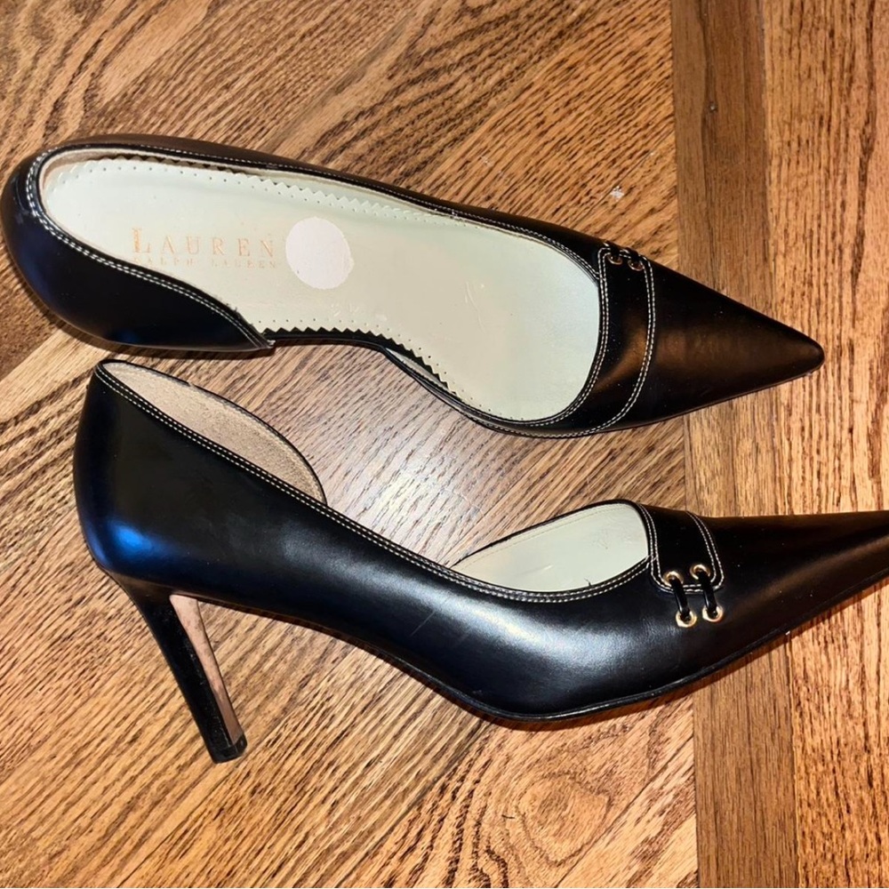 Black Ralph lauren kitten heels
